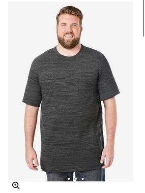 Men's Charcoal Heather Crewneck T-Shirt with pocket size 6XL
